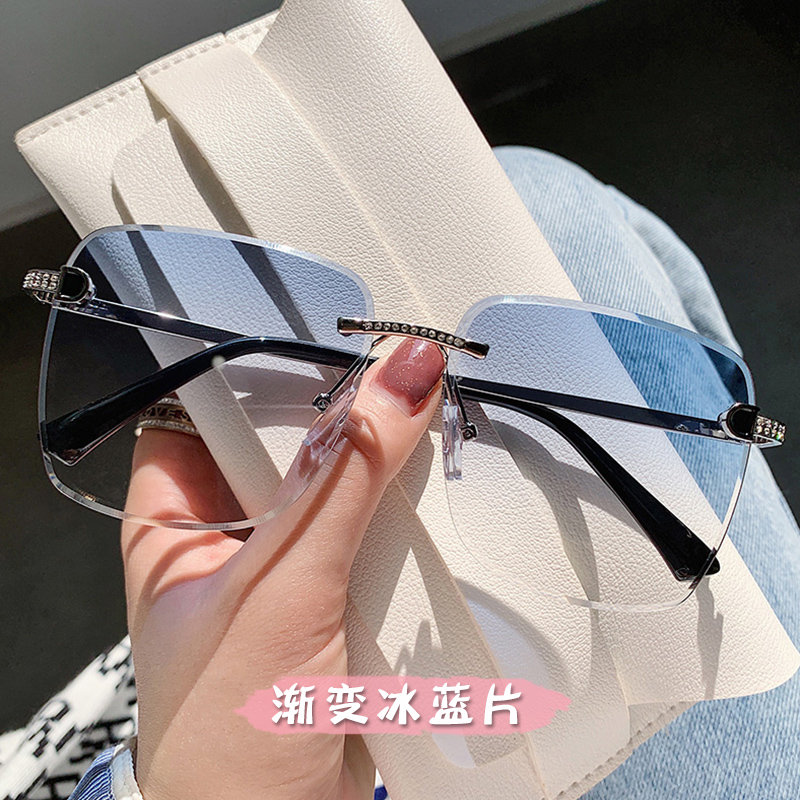 蒂尔堡轻奢渐变色墨镜女网红ins风时尚切边太阳眼镜潮韩版大脸显瘦