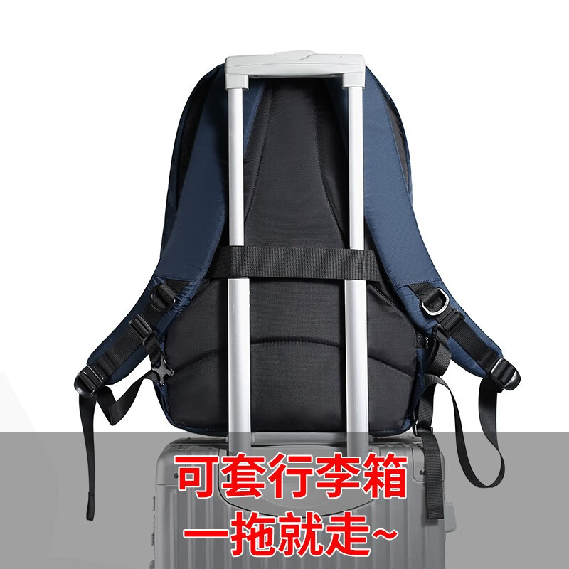 菲都狄都时尚休闲男轻便背包牛津纺大容量多功能旅行布包双肩包 黑色1706-5