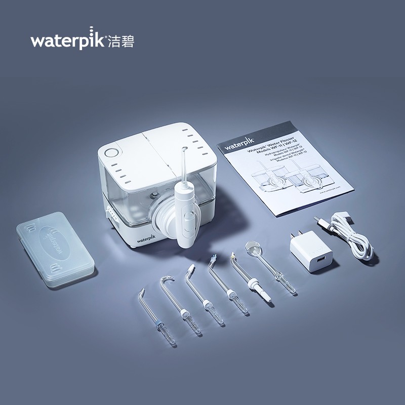 洁碧（Waterpik）冲牙器/水牙线/洗牙器/洁牙机 多支喷头 正畸适用 家用无线台式 小魔盒GT17-12