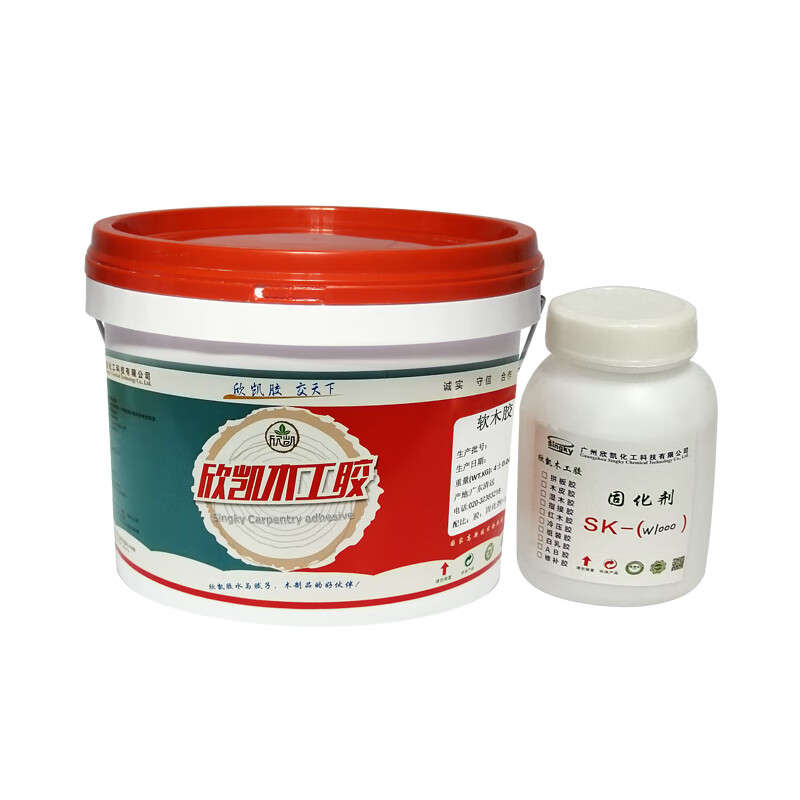 胶木材专用胶木胶白乳胶拼接木头胶木工拼板胶 中软木胶4公斤含固化剂