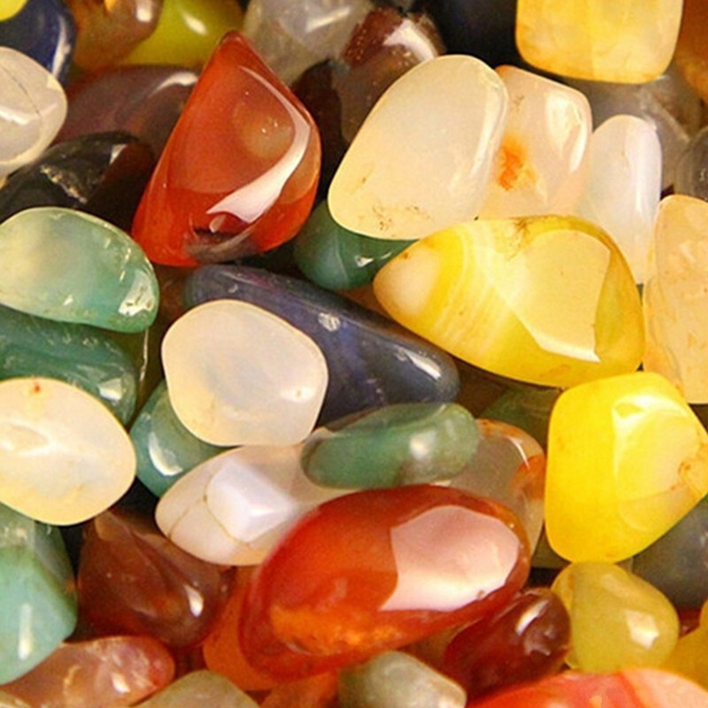 静元阁 七色宝石供佛混合色纯七彩石头彩色小石子七宝石供佛供曼扎