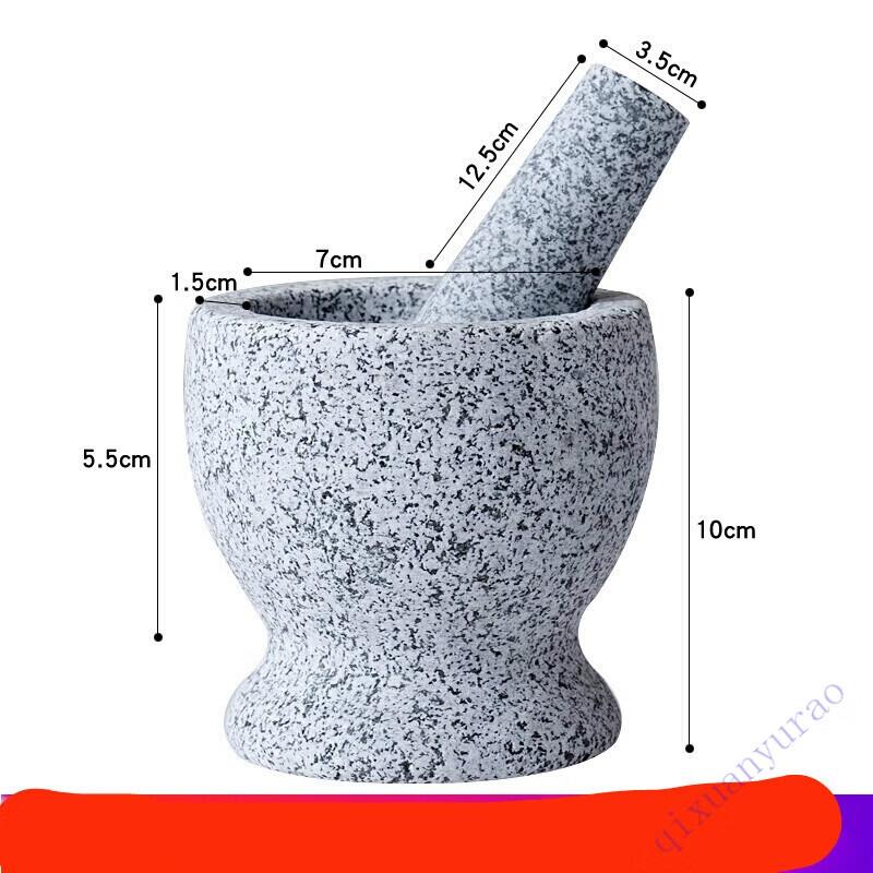 诗迦努石头捣碎器石臼捣碎器食物研磨器手动捣蒜器家用花岗岩压蒜泥
