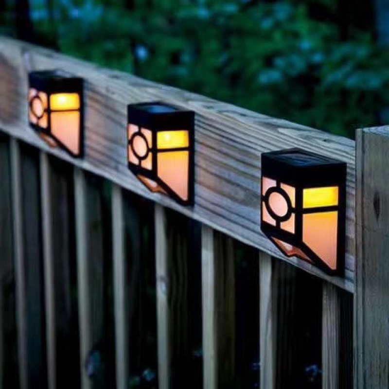 太阳能灯家用户外防水庭院壁灯室外花园围墙栏杆景观装饰灯 暖光