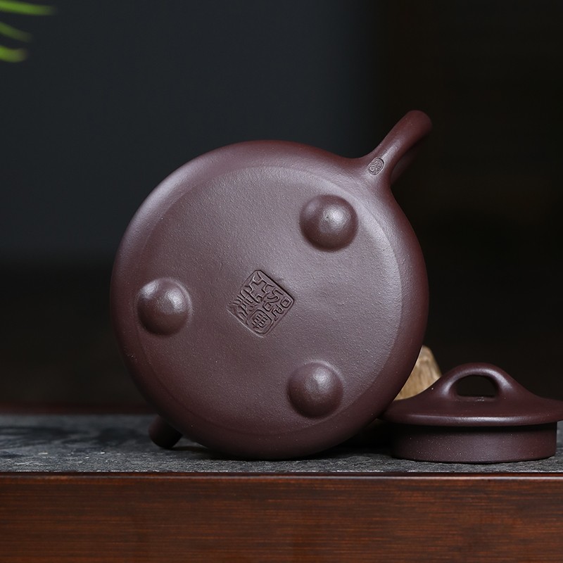 云禅尚陶紫砂壶套装正宗宜兴纯全手工紫泥泡茶壶家用功夫茶具礼品套组石瓢 星眸石瓢壶八件套 紫泥款