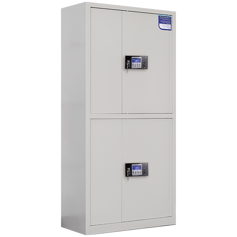 更新家具铁皮文件柜密码柜保密柜办公柜 钢制带锁储物柜双保险防盗安全防潮国标通双节指纹带抽屉柜子