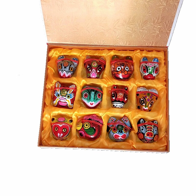 陕西凤翔泥塑 非遗纯手工陕西凤翔泥塑彩绘十二生肖摆件民间工艺品