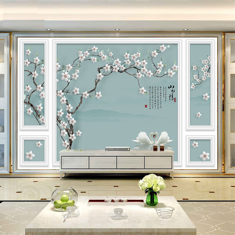 壁布影视墙环保墙壁布立体壁画 369813 18d浮雕立体水晶彩雕丝绸布/平