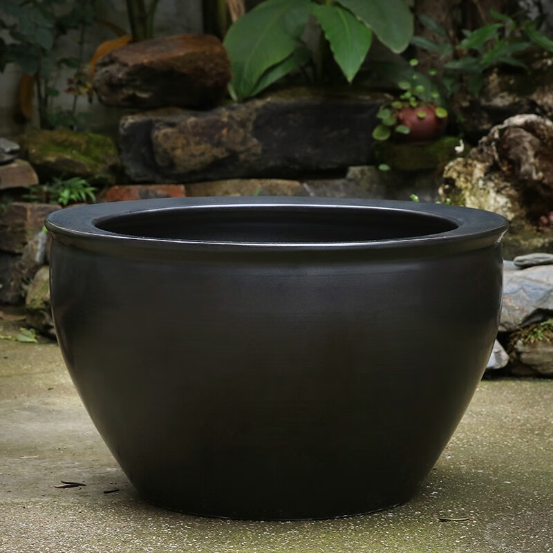 陶瓷鱼缸水缸养鱼阳台睡莲荷花缸室外庭院陶瓷锦鲤鱼缸老式大水缸