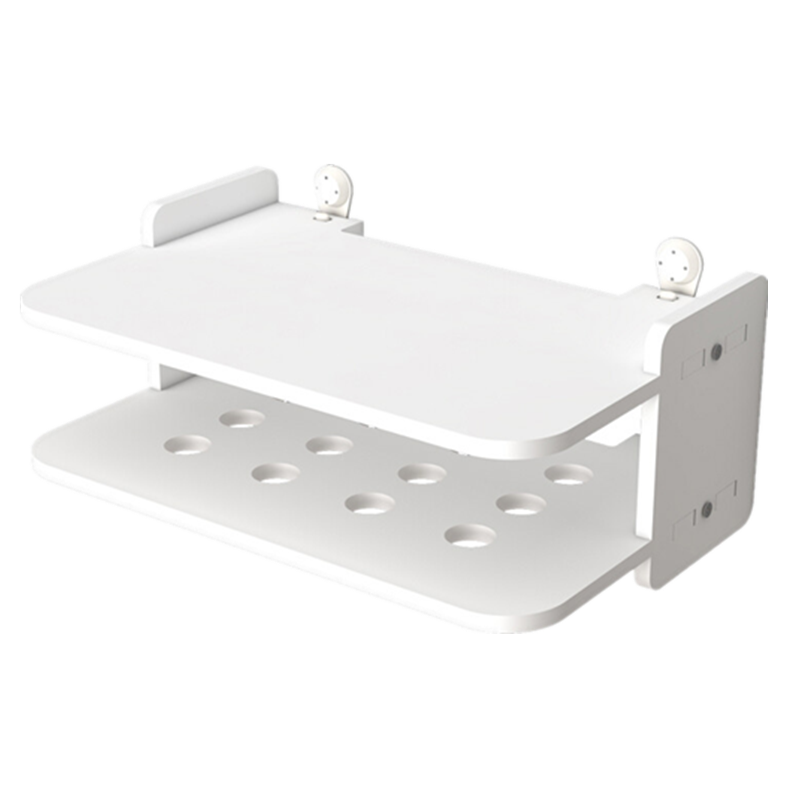 电视机顶盒置物架免打孔客厅电视墙上机顶盒架置物架路由器收纳盒壁挂装饰隔板卧室 长80CM【配两种安装配件】