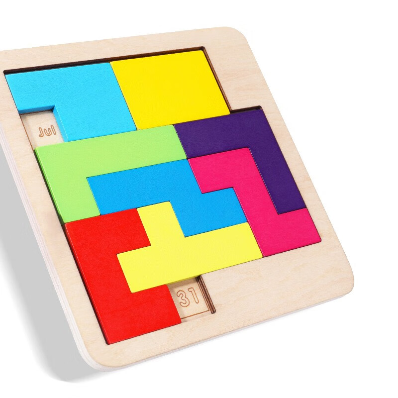 木丸子日历拼图趣味烧脑儿童玩具动手动脑思维逻辑木质彩色智力游戏