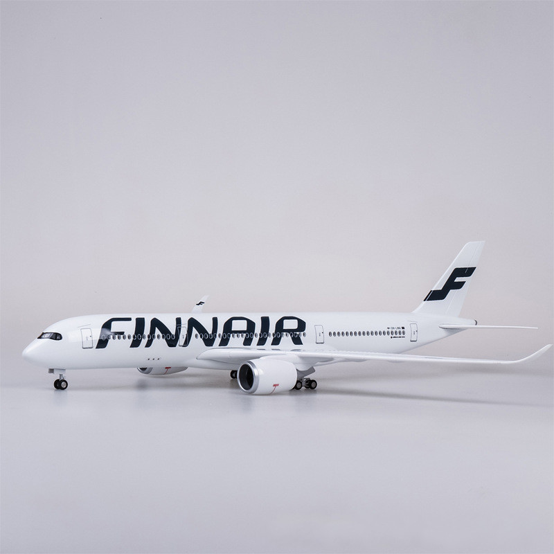 鹿凌青飞机模型a350芬兰航空带轮带灯47cm仿真民航客机空客摆件 标配