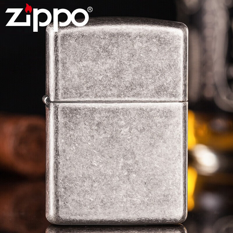zippozippo原装zippo煤油防风打火机盔甲古银光板28973专柜