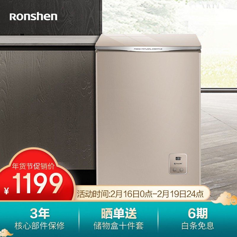 容声 Ronshen 100升冰柜家用 冷藏冷冻专利减霜80%冷柜 单温母婴母乳小冰箱BD/BC-100MGSY