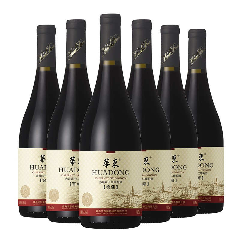 华东（HUADONG）【窖藏5】赤霞珠干红葡萄酒 橡木桶熟化宴请送礼整箱装 750ml*6瓶