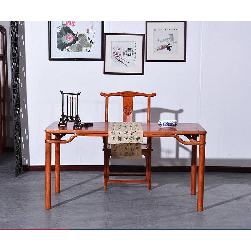 海诗圣堡仿古中式客厅毛笔画案写字台家用练字书法台国学桌简约 1.