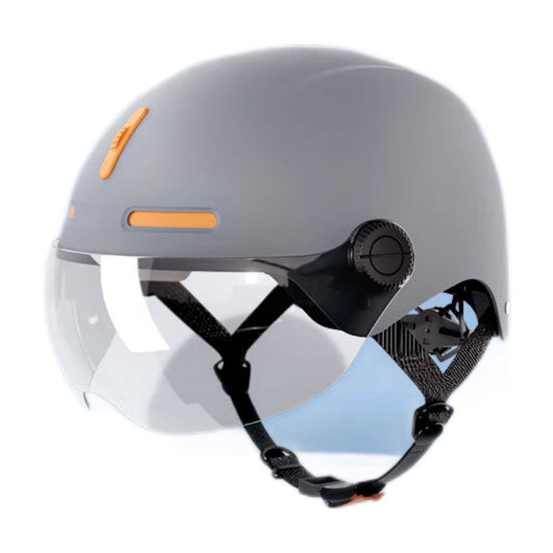 蓝极星【新国标3C认证】电动车头盔 摩托电瓶车A类半盔 男女夏冬四季安全防雾透气骑行助力车轻便安全盔 星空灰 标配透明短镜