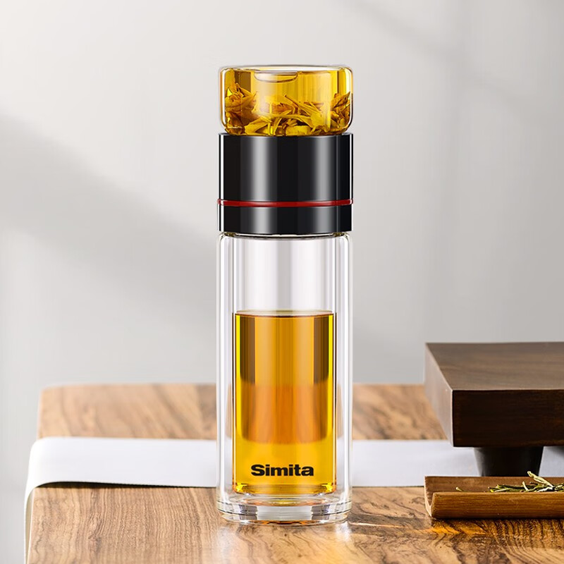 施密特双层玻璃杯茶水杯泡茶杯男女便捷车载茶杯花茶杯过滤随手杯