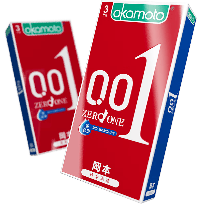 冈本（OKAMOTO）超薄避孕套 001超润滑3片 男女用0.01mm安全套套成人情趣用品计生