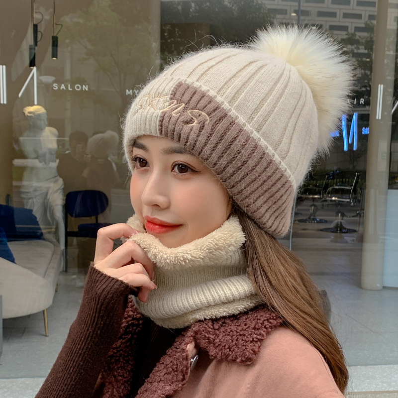 针织帽女帽子女冬季韩版潮时尚百搭加绒护耳毛线帽冬天棉帽秋冬潮男女