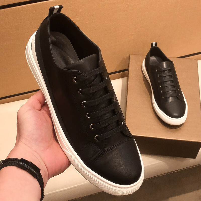 geeck欧洲站男鞋高端欧货板鞋男款2024春季新款织带低帮商务休闲鞋