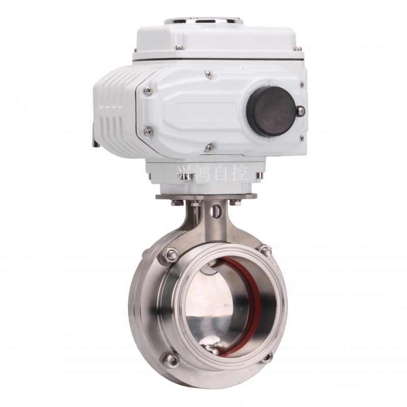 304不锈钢电动快装蝶阀 d981x卡盘卡箍式卫生级蝶阀 快开快接阀门 19