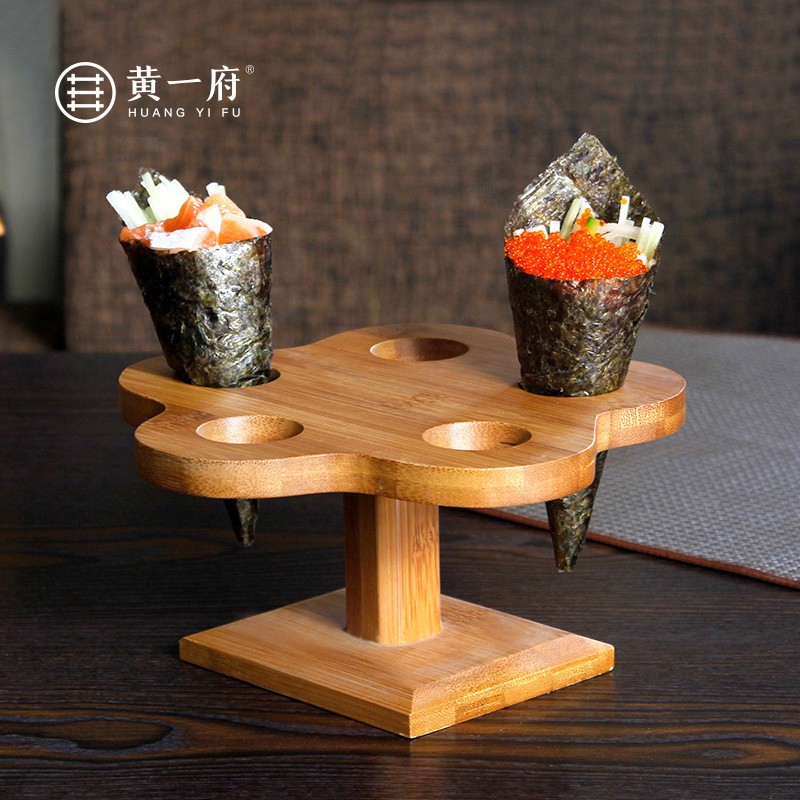 黄一府（HUANG YI FU）竹制寿司料理手卷架出口日本韩国用具寿司架天然原材料环保健康纯手工打磨 2孔