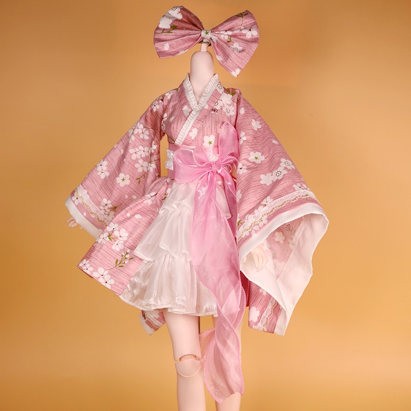 德必胜60厘米3分BJD娃娃换装衣服套装服饰礼服SD玩具洋娃娃服装公主裙子 樱子和服（只是衣服，不含娃娃） 适合60厘米高3分娃