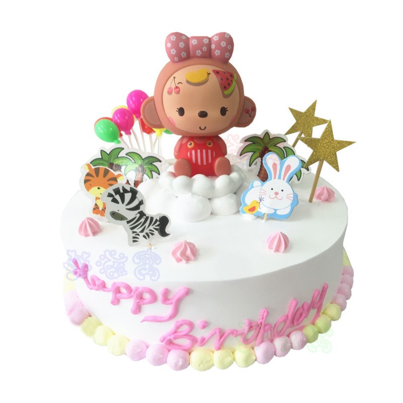 芙滋窝儿童生肖猴生日蛋糕创意香蕉猴子宝宝蛋糕男童女童全国同城配送