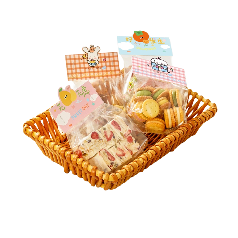 展藝卡頭包裝袋16套 糕點(diǎn)曲奇餅干牛軋糖三明治烘焙包裝雪花酥