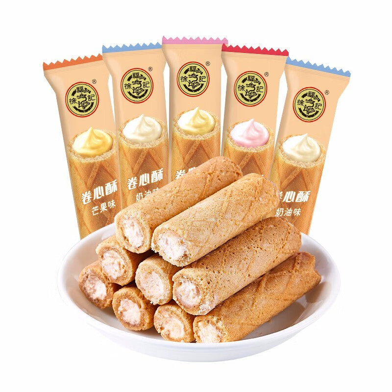 徐福记卷心酥500g散装 奶油味  注心饼干下午茶休闲零食