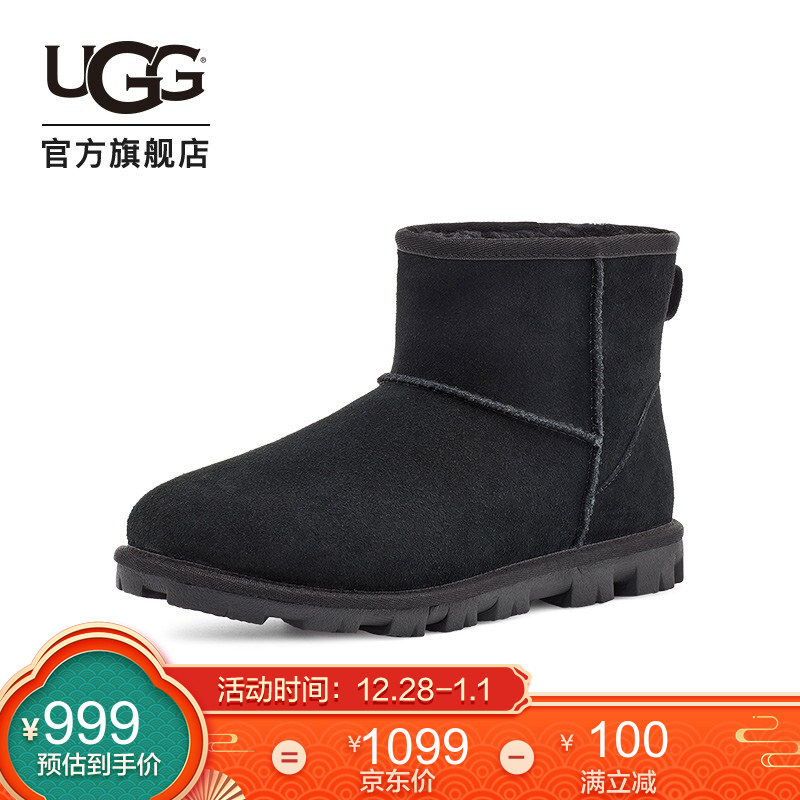 UGG 2020秋冬季新款女士雪地靴基础款纯色经典短筒靴1115030 BLK | 黑色 37