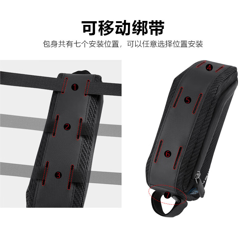 INBIKE自行车包前梁包山地车上管包防水破风大容量公路车骑行包 黑色