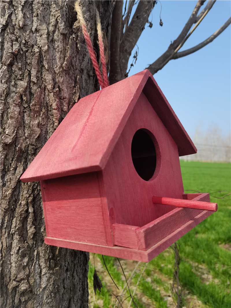 clcey燕子窝鸟窝实木燕子鸟用繁殖箱户外屋檐木制鸟房木质麻雀鸟用品