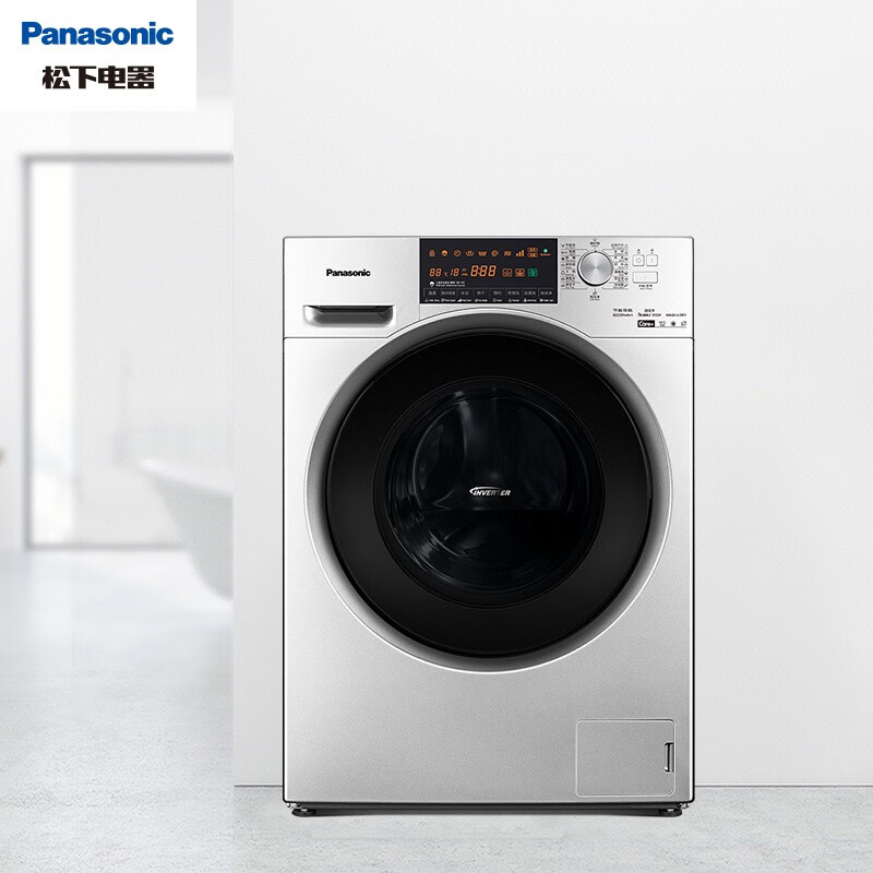 松下(Panasonic)滚筒洗衣机全自动10kg 洗烘一体机 智能烘干 除螨除 曲美喷涂视窗XQG100-EGASD