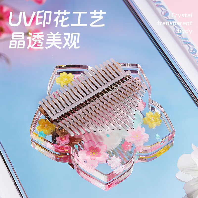 前谷女孩玩具拇指琴生日礼物男孩早教乐器卡林巴六一儿童节生日礼物 21音彩色幸运草+EVA包