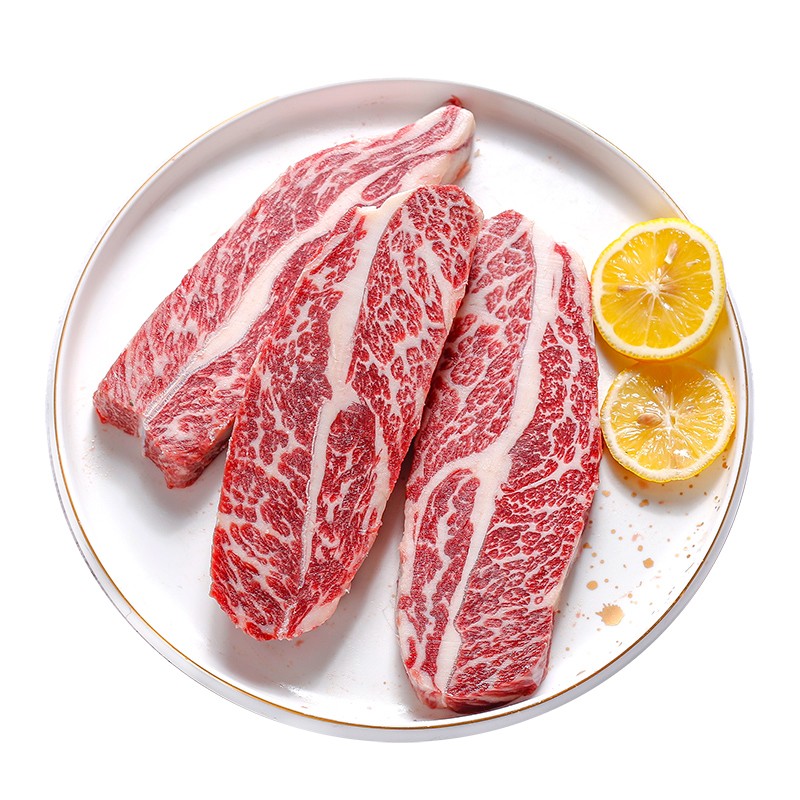 肉管家俄罗斯进口prime级谷饲牛小排块200g新鲜原切安格斯雪花牛排