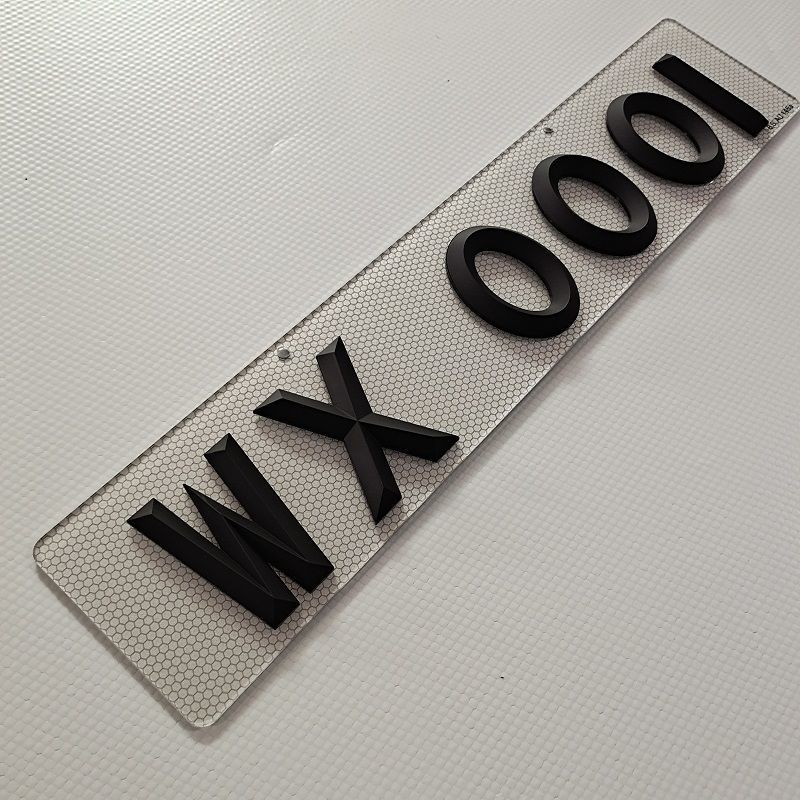 魅畦3d水晶车牌香港3立体尖角水晶凸字3车牌牌照个性4店广告车牌 白色