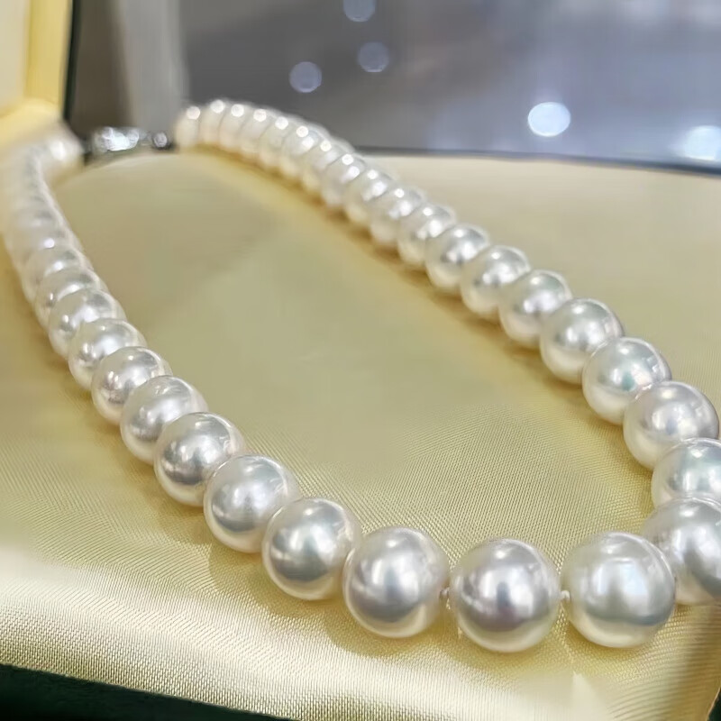 jea · pie澳洲南洋白珍珠项链海水正圆维纳斯凤凰日本真科研大证银蓝