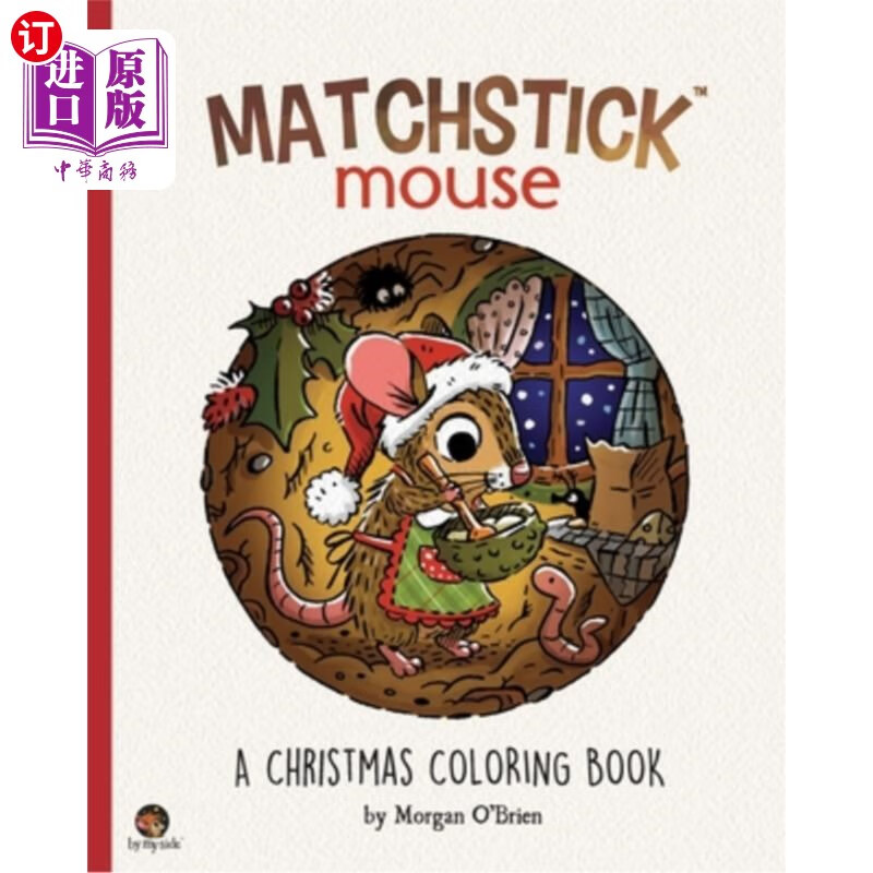 海外直订matchstick mouse: a christmas coloring book 火柴棒鼠标