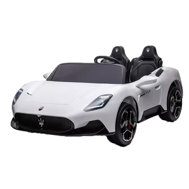 酷太陽雙人座瑪莎拉蒂兒童電動(dòng)車四輪汽車遙控小孩寶寶玩具可坐大人童車 12V烤漆紅+搖擺+軟輪+皮座