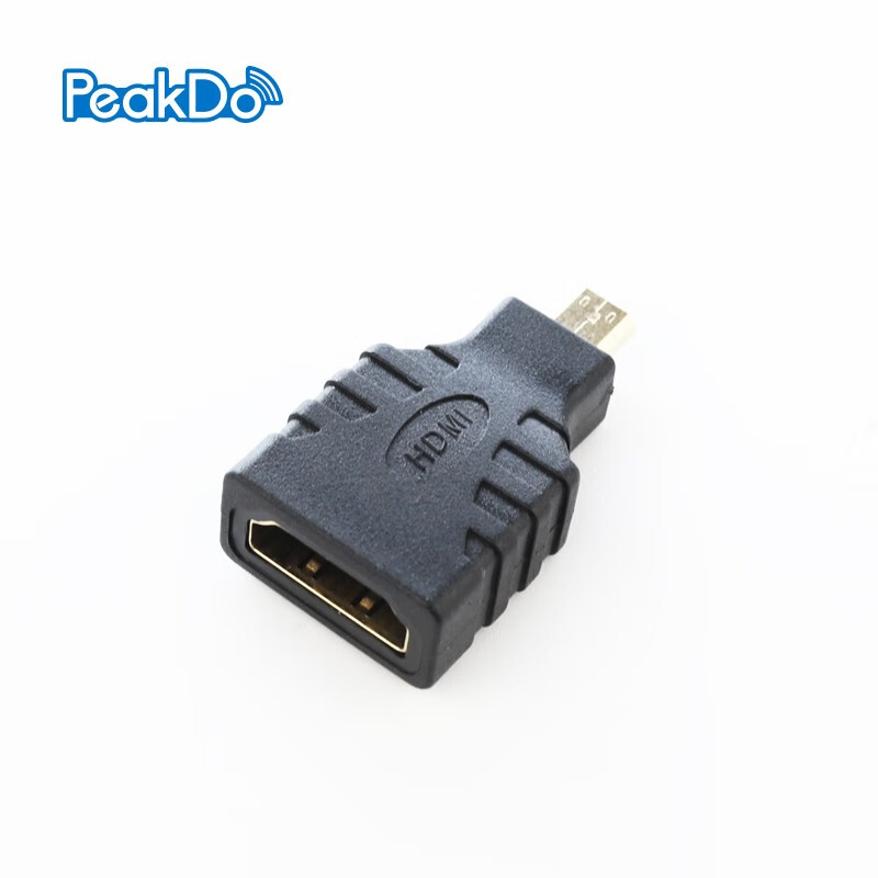 PEAKDO HDMI AF转HDMI DM转接头平板连接线小头大头器微型手机接口 黑色