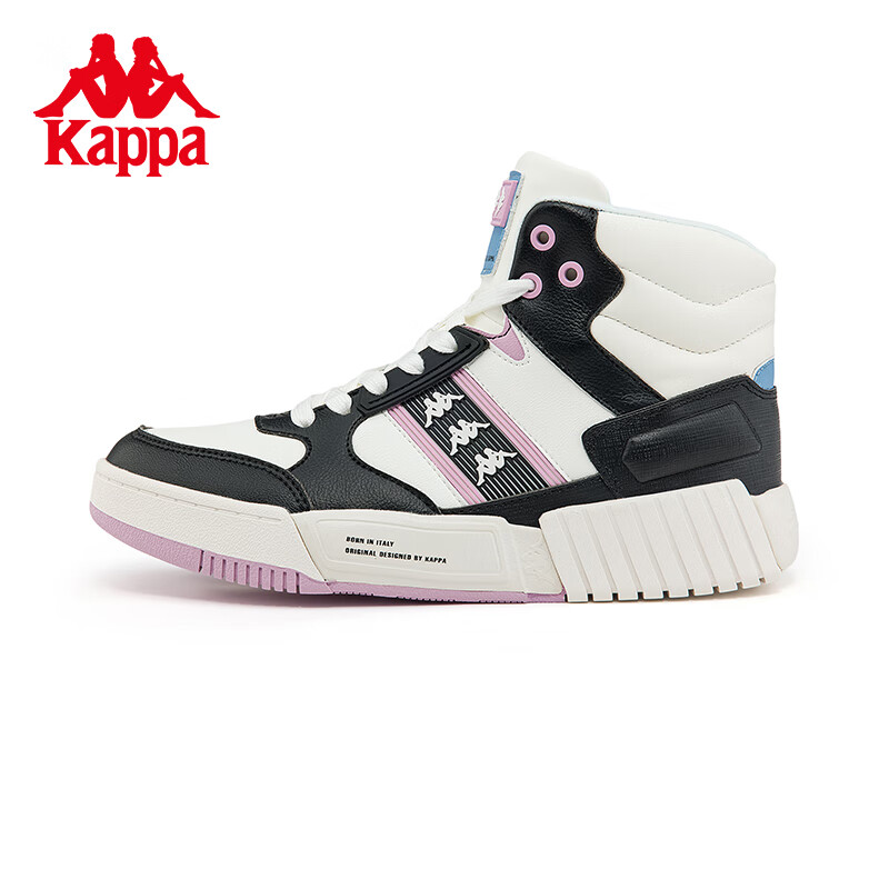 kappa卡帕板鞋2021冬季加绒保暖情侣男女休闲高帮板鞋运动鞋小白鞋
