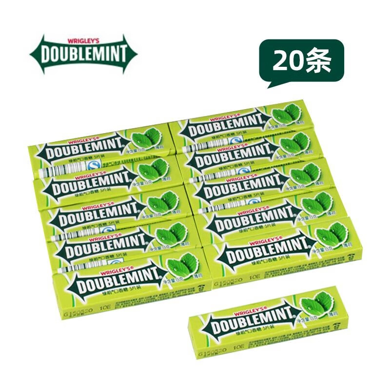 绿箭口香糖原味薄荷味5片x20条休闲小吃零食品清新口气糖果