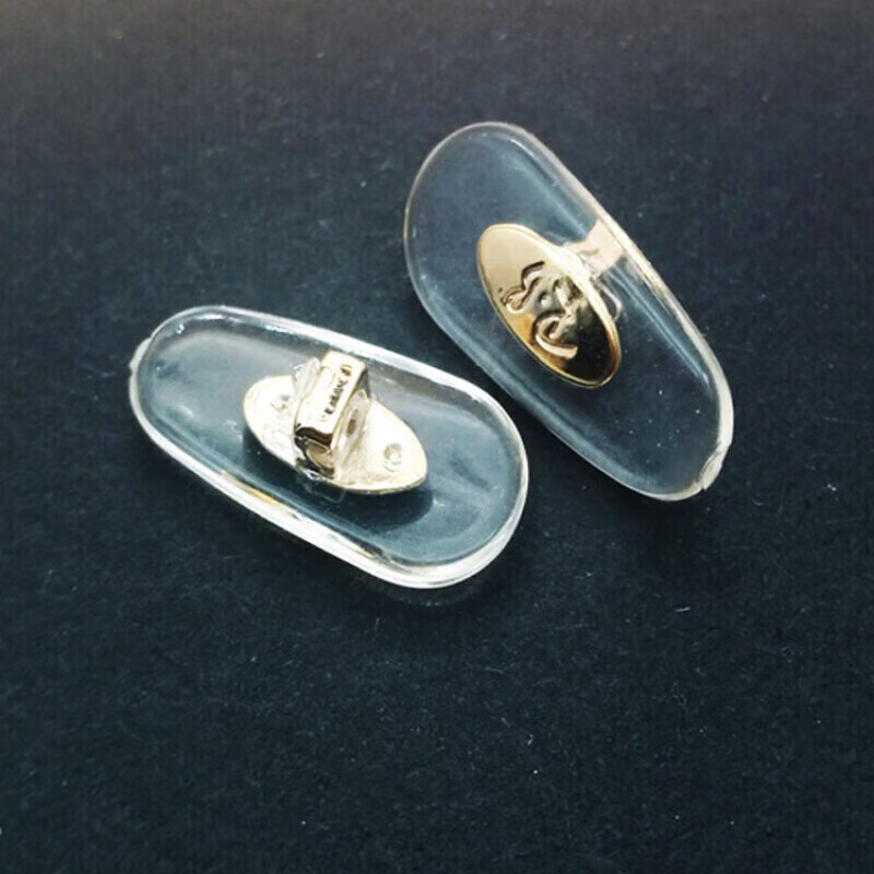 ban)眼镜配件硅胶防滑鼻托鼻垫 原装眼镜鼻托 rb螺丝卡 十字款金色