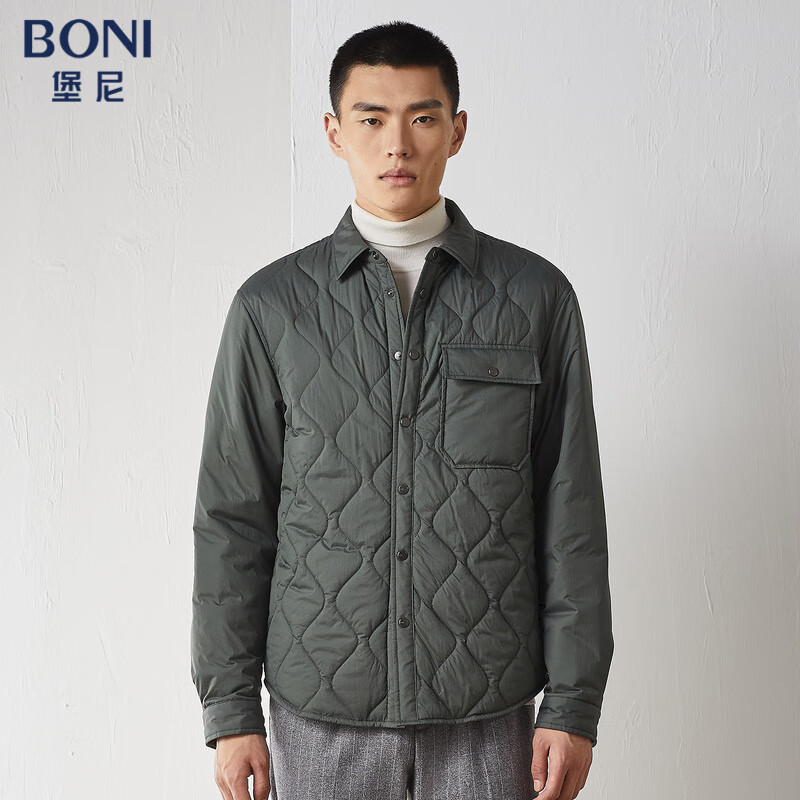 boni/堡尼棉服男秋冬季新款商务翻领棉袄中年男士棉衣休闲冬装外套im