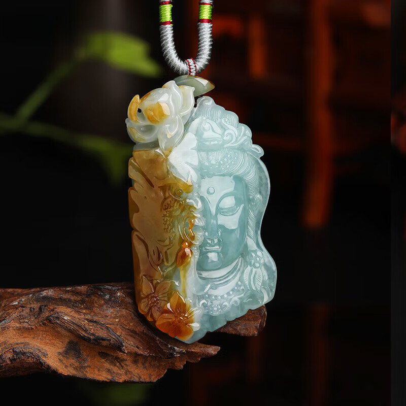 甄熙(zhenxi)一念之间天然翡翠吊坠俏黄翡玉牌雕刻挂件李然大师孤品