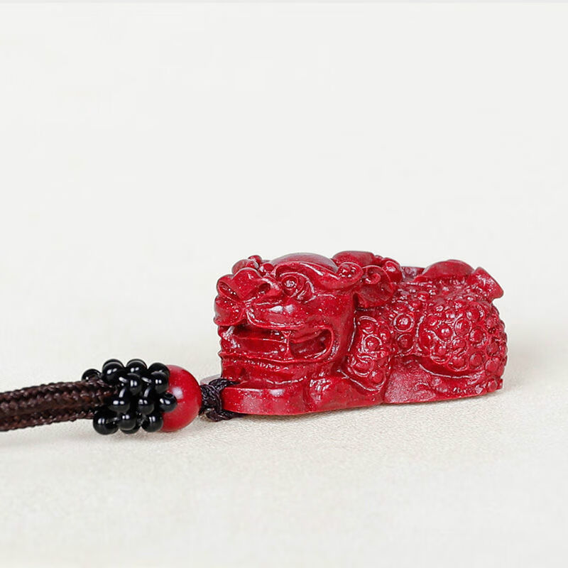 默奢 朱砂吊坠 帝王紫金砂貔貅 男款本命年女款精品挂件 右貔貅尺寸30