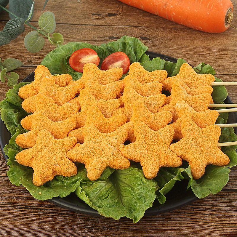 安峰山幸运星鸡块串五星油炸休闲食材品鸡肉烤串烧烤小吃店速半成品20