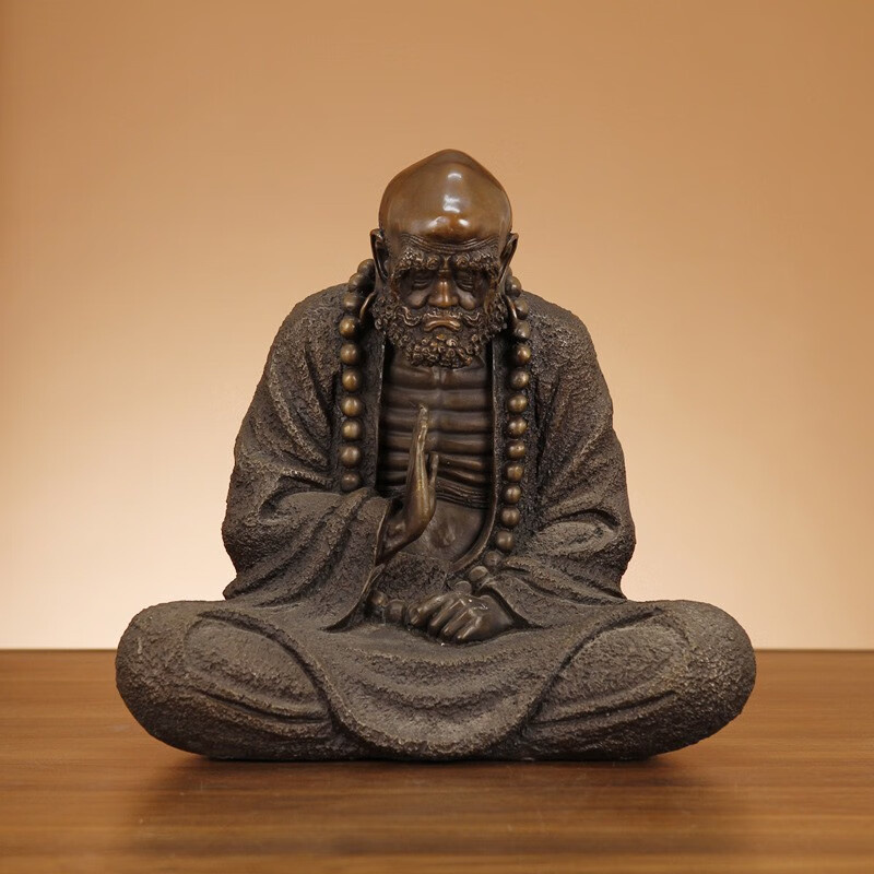 德佑堂 纯铜菩提达摩摆件沉思达摩铜像居家佛堂寺庙供奉家居客厅玄关