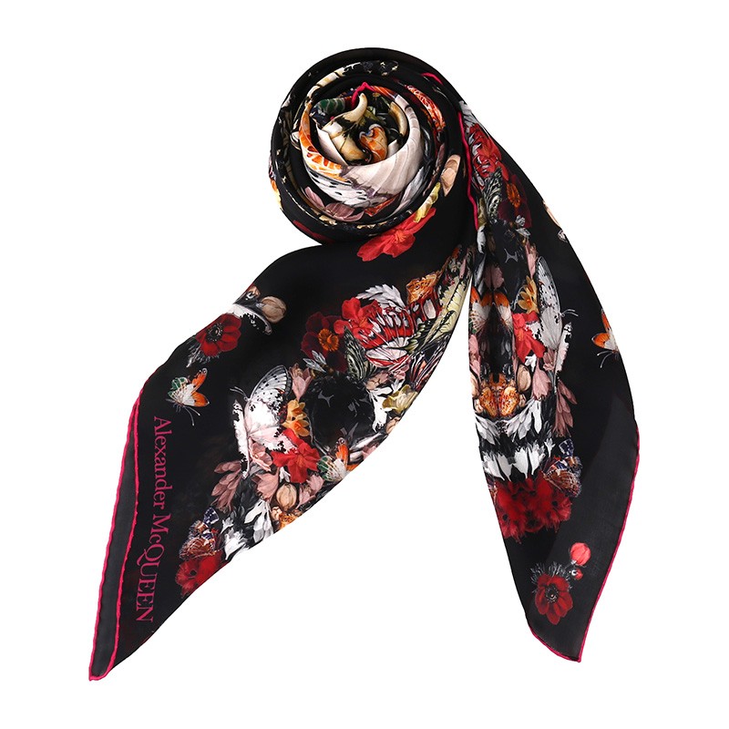 亚历山大麦昆(alexander mcqueen)【礼物】女士桑蚕丝印花方丝巾